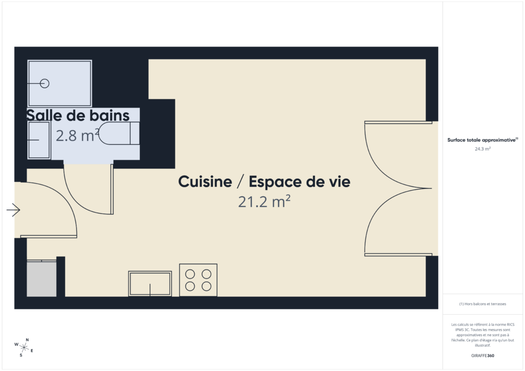Vague océane – studio pour 3 – piscine commune — photo 15