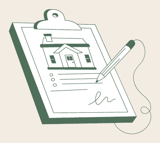 Illustration : bail de location signé sur un porte-bloc
